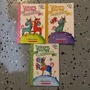 Lot of 3 Unicorn  Diaries books By Rebecca Elliot Books 1, 2 & 3